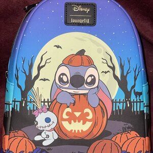 Loungefly Disney Stitch Halloween Mini Backpack Glow In The Dark Soft Tag New